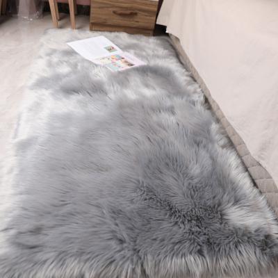 China Large Washable Luxury Fur Rug Shaggy Anti Slip Fur Sheepskin Rug Super Soft Carpet Decoration Washable Luxury Fur Rug for sale