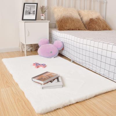 China Soft and comfortable polyester imitated animal fur blankets living room faux fur rugs and durable artificial rabbit fur area rugs and rugs rugs for sale