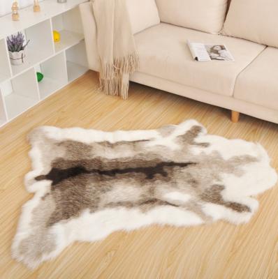 China Washable Faux Skin Animal Rug For Living Room Acrylic Customized Microfiber Faux Fur Area Rug Reindeer Faux Fur Blanket And Rugs for sale