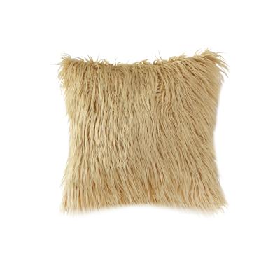 China Wholesale Anti-bacteria Luxury Faux Fur Sheepskin Long Tile Covers Fluffy Fur Cushion Case Pillows for sale