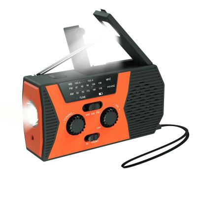 China crank & Portable Mini Portable Am Fm Radio Emergency Radio Wind LED Flashlight Charger Solar Power Bank with Hand Crank and Solar Charging for sale