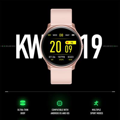 China Ultrathin Round Touch Screen Watch KW19pro Smart Watch 6 Full Touch Heart Rate Monitor Fitness Men Women Smartwatch KW19 Sports Smart Watch for sale