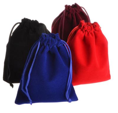 China Durable Promotional Custom Logo Printed Velvet Pouch Drawstring Bag For Jewelry Gift Packaging for sale