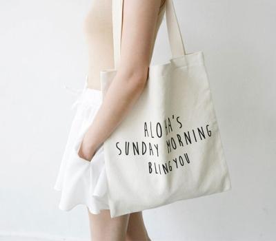 China Durable 10oz Cheap Customized Logo Tote Shopping Cotton Canvas Bag for sale