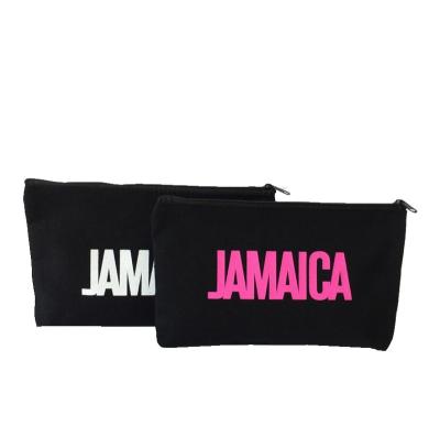 China Durable Eco-friendly Custom Logo Printed Wholesale Cosmetic Bags Canvas Makeup Bag With Zipper for sale