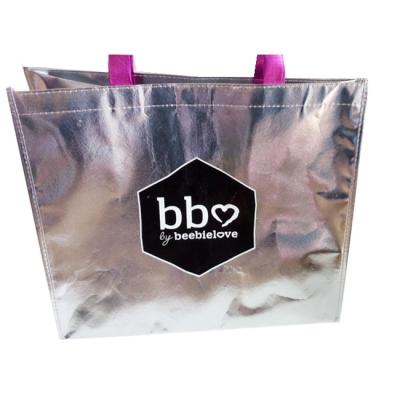 China Eco - Friendly Metallic Silver Non Woven Shopping Bags for sale