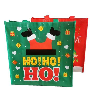 China Eco Friendly Non Woven Reusable Christmas Gift Grocery Tote Bags With Custom Printed Logo for sale