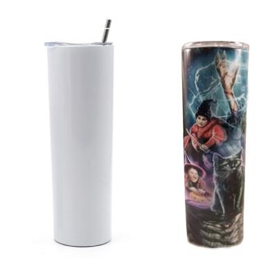 China 2021 Viable Hot Selling Tumbler White Dye Sublimation Blank Sublimation Mask With Metal Straw for sale