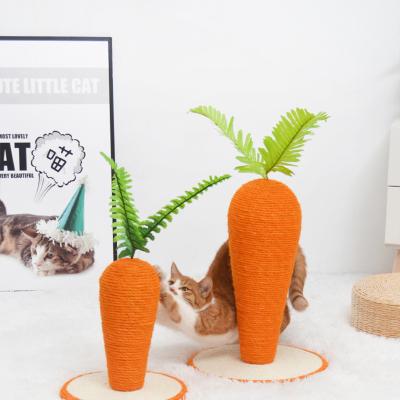 China Stocked Cat Furniture Luxury Natural Jute Fiber Carrot Cats Scratcher For Scratching Post Accessories for sale