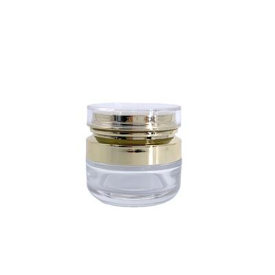 China Personal Care 30ml 50ml Cosmetic Fancy Clear Decorative Glass Jar for sale