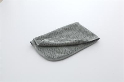 China Gray grey clolor microfiber microfibre waffle weave car cleaning cloth sports towels for sale