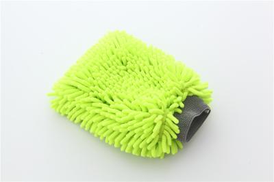 China Green color high quality double side microfiber chenille car cleaning detailing house cleaning wash mitts/gloves for sale