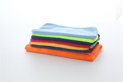 China microfiber microfibre car cleaning detailing towels/cloth with red edge for sale