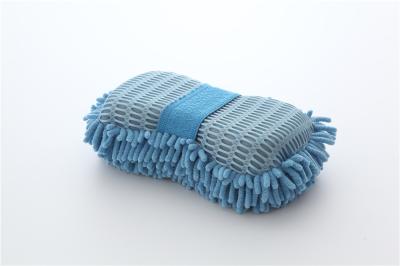 China Blue color microfiber chenille car cleaning, house cleaning sponge applicator pad for sale