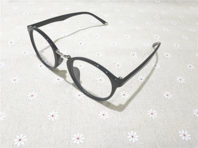 China 80031-C1 Bright Black Color Acetate Temple TR90 Material Optical Eyeglasses frame for sale