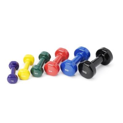 China Gym Equipment Round Dumbbells Round Dumbbell Vinyl Weight Free Dumbbell Set Pounds/Kilograms for sale