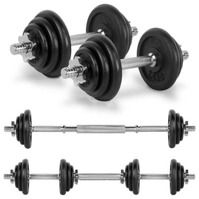 China Weightlifting Netting Free Weights Black Paint Adjustable 20KG Dumbbell Sets for sale