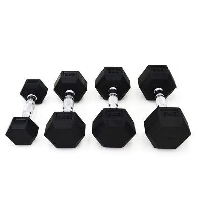 China Universal Power Training Equipment Gym Cast Steel Weights Rubber Coated Dumbells In Books Hexagon Hex Dumbbell Set for sale