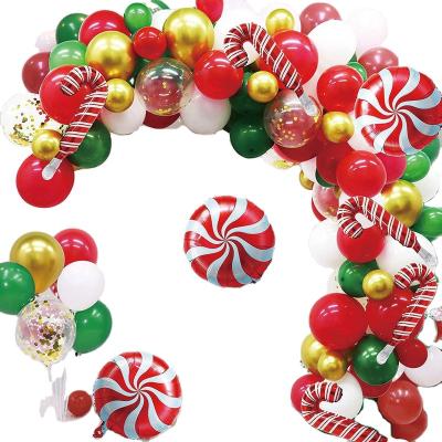 China High Quallity Christmas Balloons Garland Arch Kit With Christmas Red White Candy Balloons Gift Box Balloons For Xmas Party Decorations for sale