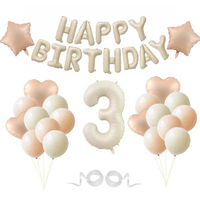 China High Quallity New Party Decoration Retro Colour Mylar 32 Inch Number Happy Birthday Foil Balloons Set for sale