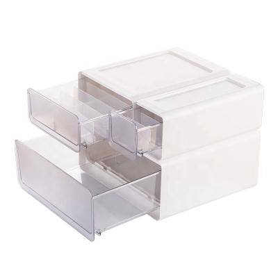 China Home-Use Clothes Storage Containers Viable Transparent Drawer Stackable Drawer Storage for sale