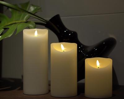 China Weddings Wholesale Electric Flickering Scented Candles Rechargeable Pillar Real Wax Led Candle for sale