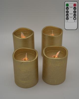 China Customizable Home Decoration Crafts Gray Gold Scented Candles Spray Paint Led Candle For Bars Or Parties for sale