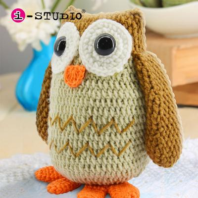 China Eco-friendly Material Eco-friendly Material Stocked DIY To Crochet Handmade Soft Stuffed Toys Plush Owl Toy for sale