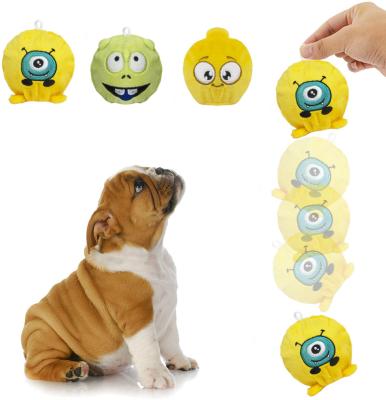 China Custom Plush Viable Quality Viable Plush Interactive Squeaky Dog Toy Christmas Logo Pet Toy Packed for sale