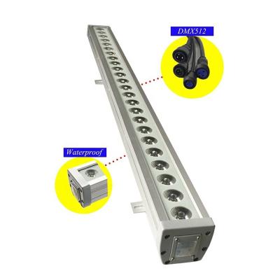 China Warehouse Factory Wholesale Waterproof 24x4w Led Wall Washer IP65 RGBW Bar DMX Control Outdoor Lighting for sale