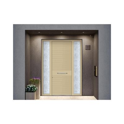 China New Design Waterproof Home Office Carved Aluminum Exterior Finish Pivot Base Track Steel Door for sale