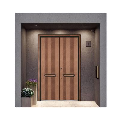 China Waterproof Mild Steel Carved Metal Brass Finish Exterior Pivot Aluminum Alloy Design Main Door for sale