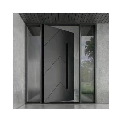 China Waterproof Aluminum Single Pivot System Heavy Duty Main Door Frame Modern Designs Hotel Main Doors for sale