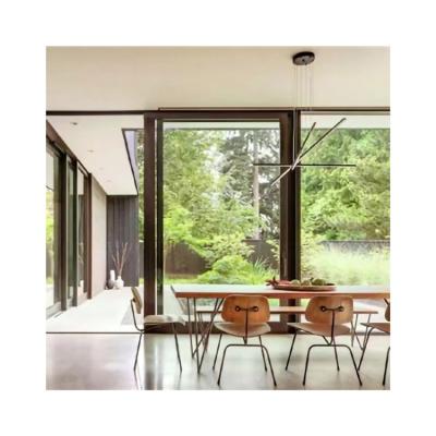 China New Design Windproof Easy To Install Thermal Aluminum Glass Frame Double Security Glass Doors Double Break Sliding Door for sale