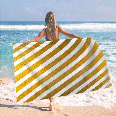 China QUICK DRY Nordic Geometric Bath Kids Towel Microfiber Beach Towel Custom Print Swimming Quick Dry Beach Towel for sale