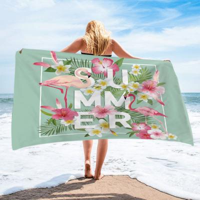 China Flamingo QUICK DRY Pringting Dock&Bay Customize Beach Towel Towels With Logo Custom Microfiber Turkish for sale