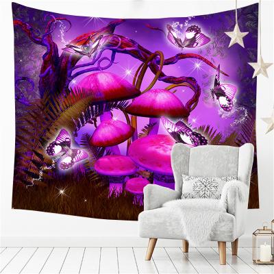 China High Quality Colorful Abstract 3D Jacquard Print Mushroom Trippy Tapestry Wall Hangings Hippie Tapestry for sale