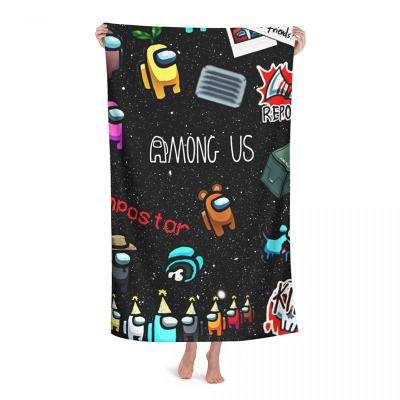 China QUICK DRY Classic Game Among Us Bath Towel Face Towel Microfiber Absorbent Bathroom Swimming Quick Dry Beach Towel for sale