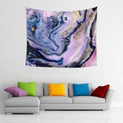 China High Quality Home Decoration Color Gouache Tapestry Marble Scenery Magic Macrame Nature Painting Hanging Tapestry for sale