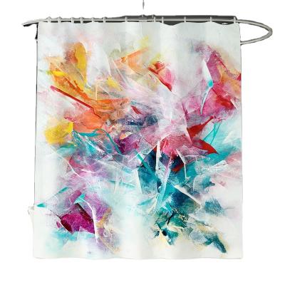 China Artist Residence Style Bathroom Decor Polyester Modern Viable Modern Pattern Shower Curtain Ink High End Shower Curtain for sale