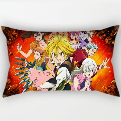 China 50x30cm Viable Mood Cartoon Anime The Seven Deadly Sins Polyester Pillow Case Sofa Car Bedroom Decor for sale