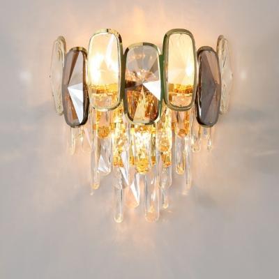 China Hotel Luxury Modern Luxury Crystal Lighting Wall Lamps Lighting And Circuitry Design for sale