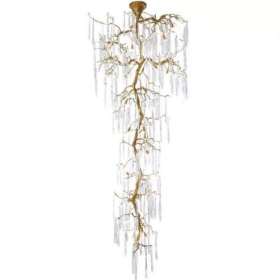 China Nordic Luxury Golden Lead Crystal Tree Branch Chandelier Tree Lights Customized for sale