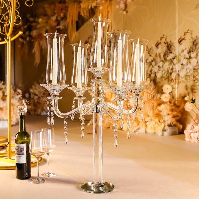 China ECO-frendly 5am Crystal Candelabra Wedding Table Decoration Wedding Centerpiece for sale