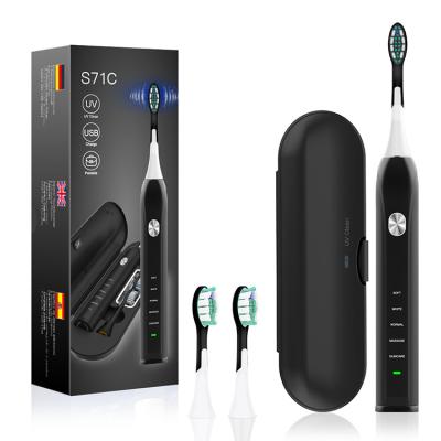 China Teeth Cleaning Power Adults Electronic Private Label Rechargeable Smart Sonic Electric Toothbrushes With UV Case For Home Use for sale