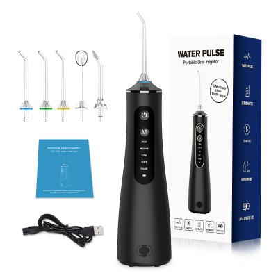 China Outdoor Professional Electric Flosser 5 Modes Selection Water Flossing Oral Dental Irrigator With Spray Tilts Case for sale