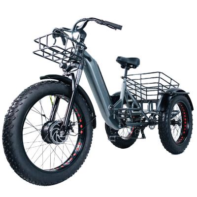 China 2022 steel new model factory wholesale cargo ebike with basket 3 big wheels electric cargo bike for sale