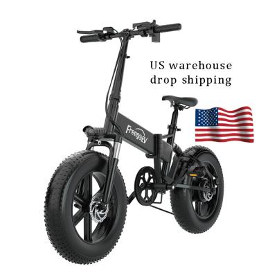 China Aluminum alloy USA warehouse 20inch high quality fat tire 48v 1000w battery fastest folding fat tire bicycle moped electric mountain bike for sale