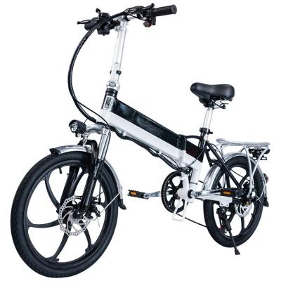 China Free Shipping Aluminum Alloy US Warehouse City Electric Bike 20 Inch Wheel 2 Seats Long Distance Electric Folding Bike for sale