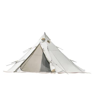 China Extended Type Garden Glamping Pyramid Tent Luxury Cotton Canvas Family Tent Yurt Bell Camping Tents For 8 Person for sale